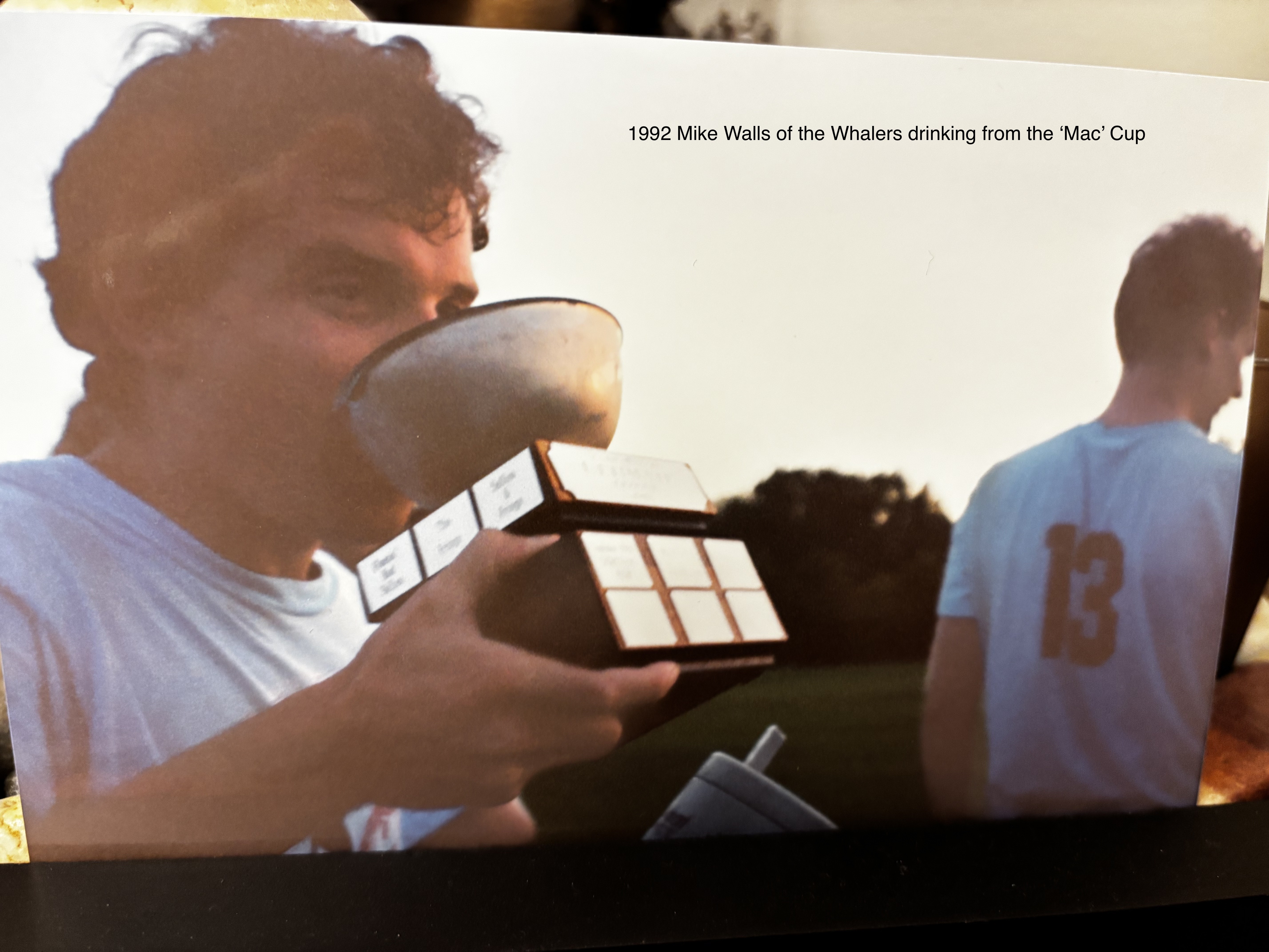 Mike drinking from the Mac Cup